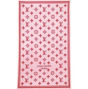 Louis Vuitton Pink Red Escale Monogram Classic Logo Bath/Beach Towel